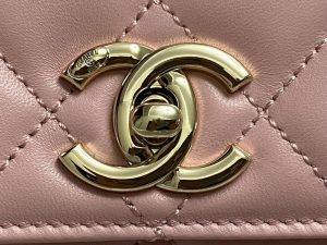 chanel as4654 trendy cc flap bag with top handle pink lambskin multicolor logo 006 luxibags.ru .jpg