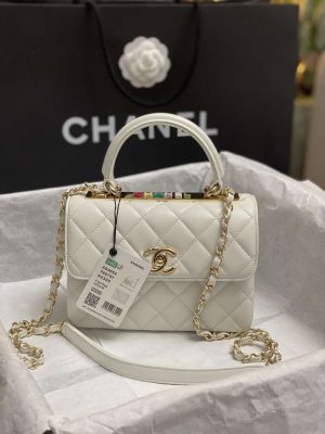 chanel as4654 trendy cc flap bag with top handle white lambskin multicolor logo 001 luxibags.ru .jpg