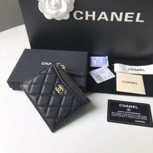 chanel classic card holder zipper grained shiny calfskin a31510 black gold 003 luxibags.ru .jpg