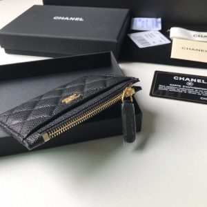 chanel classic card holder zipper grained shiny calfskin a31510 black gold 005 luxibags.ru .jpg