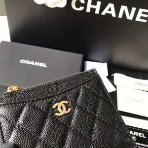 chanel classic card holder zipper grained shiny calfskin a31510 black gold 006 luxibags.ru .jpg