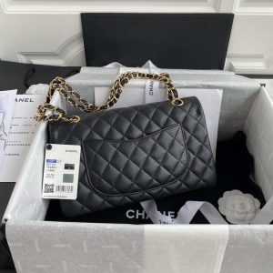 chanel flap classic bag grained shiny calfskin black a01112 gold seamless edge 002 luxibags.ru .jpg