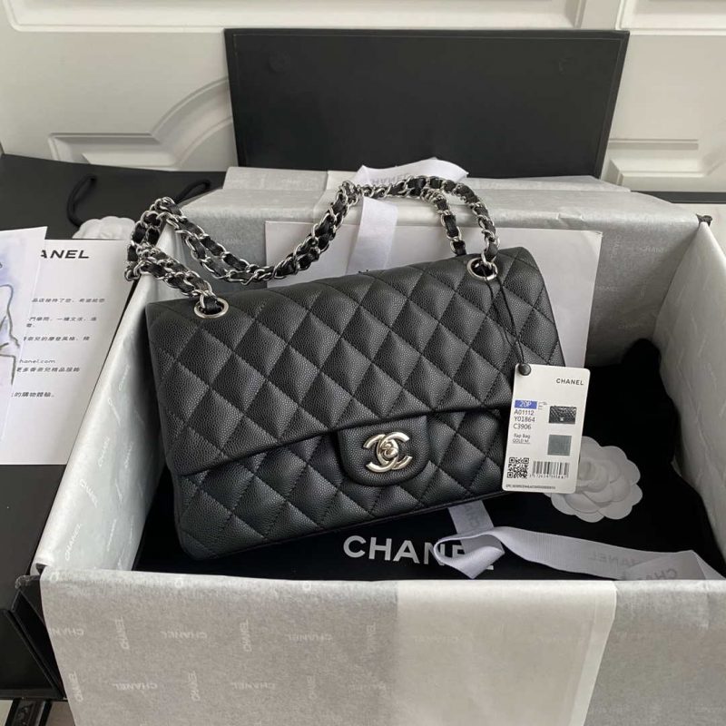 chanel flap classic bag grained shiny calfskin black a01112 silver seamless edge 001 luxibags.ru .jpg