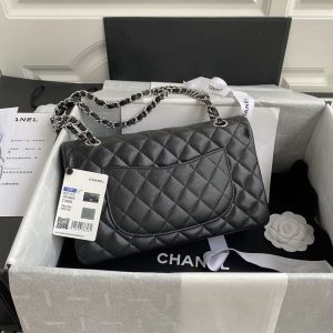 chanel flap classic bag grained shiny calfskin black a01112 silver seamless edge 002 luxibags.ru .jpg