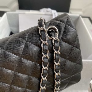 chanel flap classic bag grained shiny calfskin black a01112 silver seamless edge 004 luxibags.ru .jpg