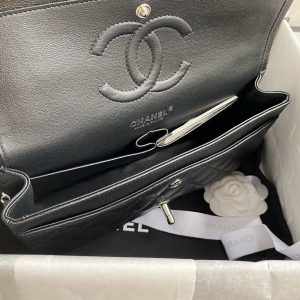 chanel flap classic bag grained shiny calfskin black a01112 silver seamless edge 008 luxibags.ru .jpg