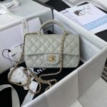 chanel mini flap lambskin bag with top handle as2431 light green gold 001 luxibags.ru .jpg