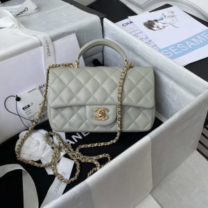 chanel mini flap lambskin bag with top handle as2431 light green gold 001 luxibags.ru .jpg