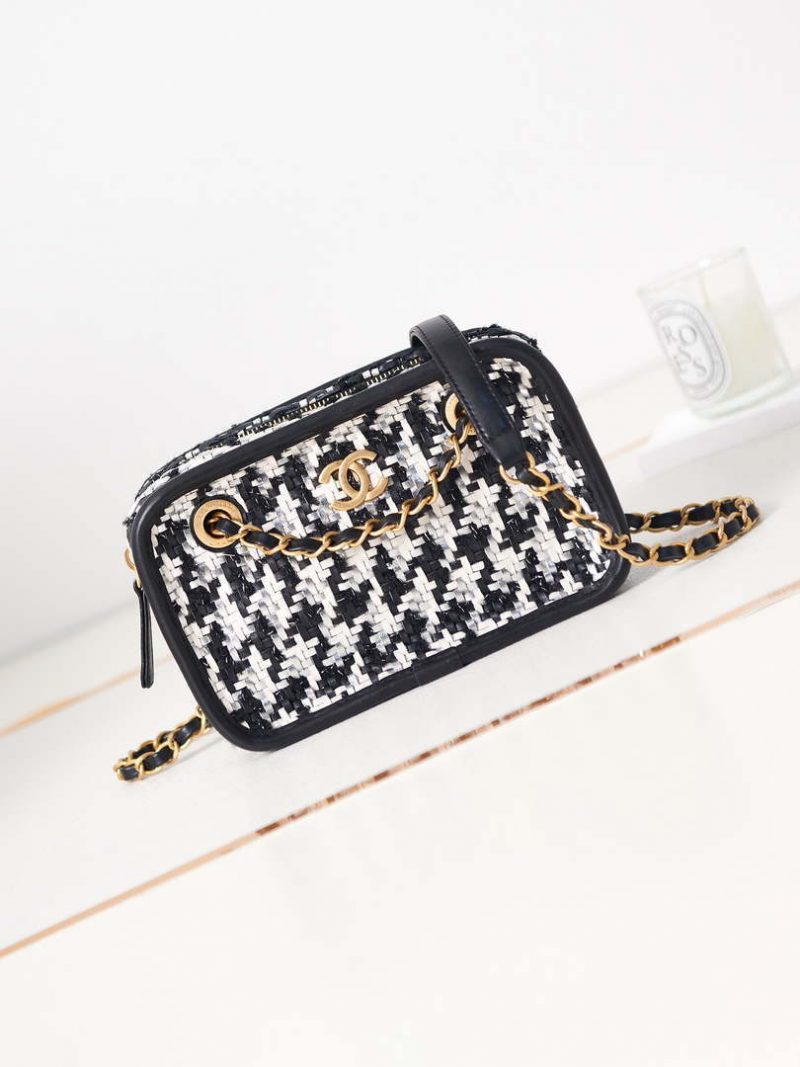 chanel small camera case lambskin viscose weaving gold tone metal white black 001 luxibags.ru .jpg