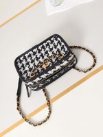 chanel small camera case lambskin viscose weaving gold tone metal white black 006 luxibags.ru .jpg