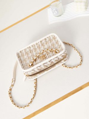chanel small camera case lambskin viscose weaving gold tone metal white gold beige 004 luxibags.ru .jpg