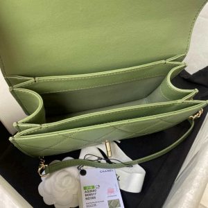 chanel small flap bag with top handle cc as2690 green 007 luxibags.ru .jpg