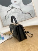 chanel small trendy cc flap bag with top handle lambskin bag a92236 black gold round 007 luxibags.ru .jpg