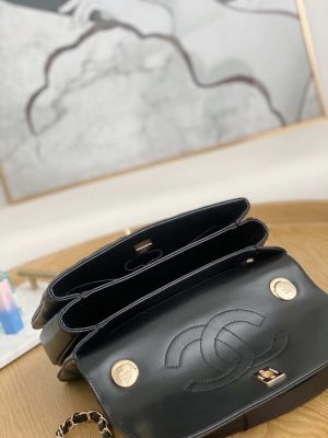 chanel small trendy cc flap bag with top handle lambskin bag a92236 black gold round 008 luxibags.ru .jpg