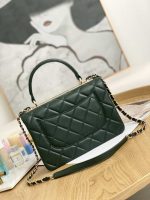 chanel small trendy cc flap bag with top handle lambskin bag a92236 dark green gold 002 luxibags.ru .jpg