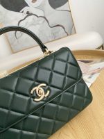 chanel small trendy cc flap bag with top handle lambskin bag a92236 dark green gold 003 luxibags.ru .jpg