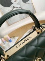 chanel small trendy cc flap bag with top handle lambskin bag a92236 dark green gold 004 luxibags.ru .jpg