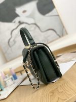 chanel small trendy cc flap bag with top handle lambskin bag a92236 dark green gold 005 luxibags.ru .jpg