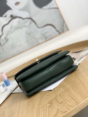 chanel small trendy cc flap bag with top handle lambskin bag a92236 dark green gold 009 luxibags.ru .jpg