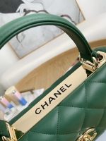 chanel small trendy cc flap bag with top handle lambskin bag a92236 green gold 005 luxibags.ru .jpg