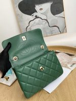 chanel small trendy cc flap bag with top handle lambskin bag a92236 green gold 006 luxibags.ru .jpg