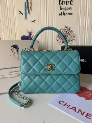 chanel trendy 24c flap bag with top handle lambskin bag a92236 blue multicolor logo 001 luxibags.ru .jpg