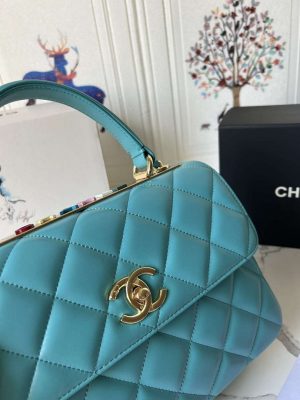 chanel trendy 24c flap bag with top handle lambskin bag a92236 blue multicolor logo 005 luxibags.ru .jpg