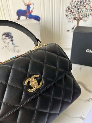 chanel trendy 24c flap bag with top handle lambskin bag a92236 red multicolor logo 005 luxibags.ru .jpg