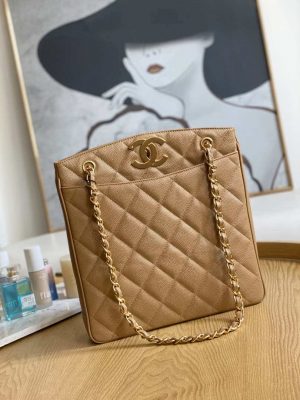 chanel vintage a98 large shopping bag calfskin tan 001 luxibags.ru .jpg