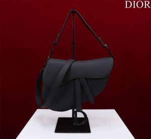 dior m0456 mini saddle bag with strap plain matte black calfskin 001 luxibags.ru .jpg