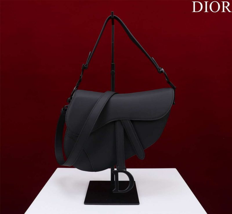 dior m0456 mini saddle bag with strap plain matte black calfskin 001 luxibags.ru .jpg