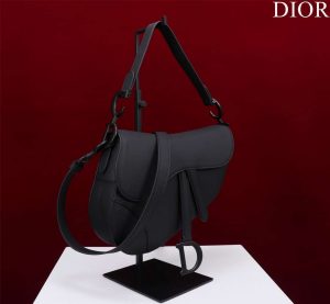 dior m0456 mini saddle bag with strap plain matte black calfskin 002 luxibags.ru .jpg