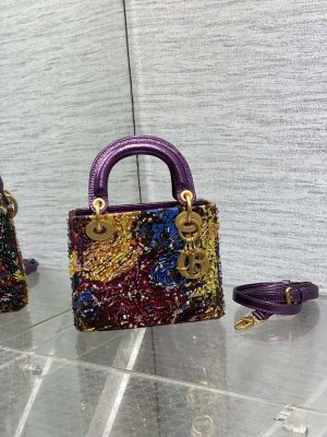 dior m0505 mini lady bag metallic cannage lambskin limited edition heavy industry beads purple 01 luxibags.ru .jpg