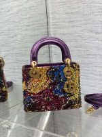 dior m0505 mini lady bag metallic cannage lambskin limited edition heavy industry beads purple 02 luxibags.ru .jpg