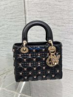 dior m0531 small lady dior bag black cannage lambskin with gold finish butterfly studs 02 luxibags.ru .jpg