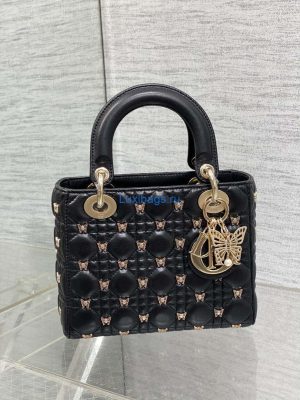 dior m0531 small lady dior bag black cannage lambskin with gold finish butterfly studs 02 luxibags.ru .jpg