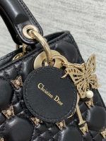 dior m0531 small lady dior bag black cannage lambskin with gold finish butterfly studs 04 luxibags.ru .jpg