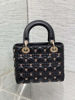 dior m0531 small lady dior bag black cannage lambskin with gold finish butterfly studs 05 luxibags.ru .jpg