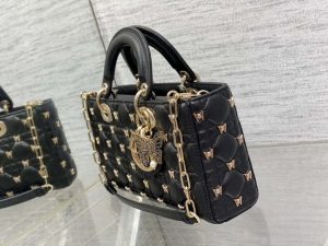 dior m0540 medium lady d joy bag black cannage lambskin with gold finish butterfly studs 06 luxibags.ru .jpg