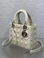 dior m0565 medium lady dior bag beige grained cannage calfskin silver 02 luxibags.ru .jpg