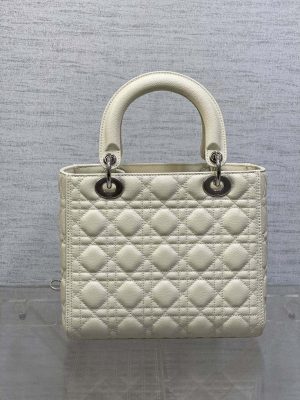 dior m0565 medium lady dior bag beige grained cannage calfskin silver 06 luxibags.ru .jpg