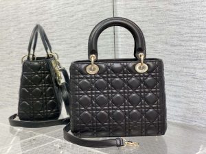 dior m0565 medium lady dior bag black cannage lambskin enamel hardware 05 luxibags.ru .jpg