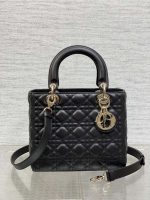 dior m0565 medium lady dior bag black grained cannage calfskin gold 01 luxibags.ru .jpg