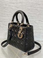 dior m0565 medium lady dior bag black grained cannage calfskin gold 02 luxibags.ru .jpg