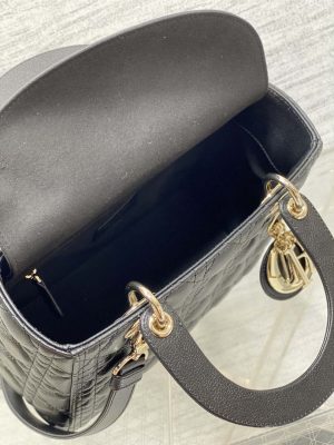 dior m0565 medium lady dior bag black grained cannage calfskin gold 08 luxibags.ru .jpg