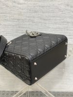 dior m0565 medium lady dior bag black grained cannage calfskin silver 07 luxibags.ru .jpg