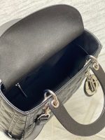 dior m0565 medium lady dior bag black grained cannage calfskin silver 08 luxibags.ru .jpg