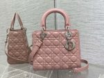 dior m0565 medium lady dior bag blush cannage lambskin silver 01 luxibags.ru .jpg