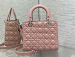 dior m0565 medium lady dior bag blush cannage lambskin silver 05 luxibags.ru .jpg