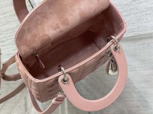 dior m0565 medium lady dior bag blush cannage lambskin silver 08 luxibags.ru .jpg